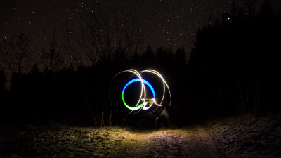 Light graffiti and the sky full of stars
