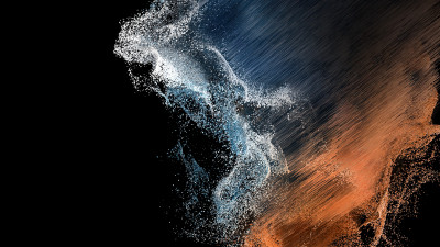 White Blue Orange Abstract