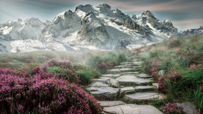 Surreal mountain landscape