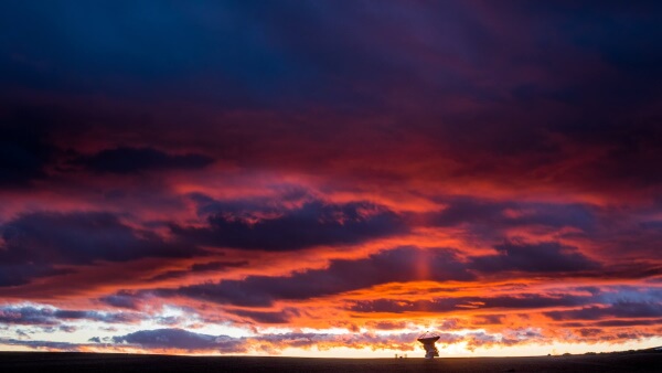Sunlight over ALMA in Atacama desert