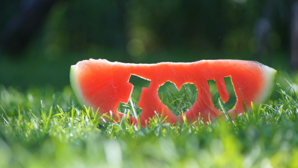 I love you through a watermelon slice