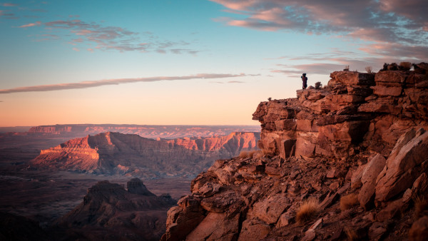 Canyon, sunset, desert, landscape, Bullfrog, USA