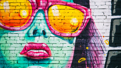 Wall graffiti with a girl portrait