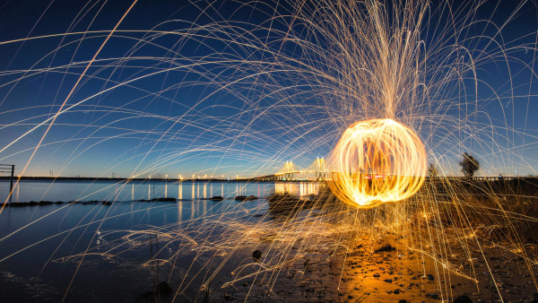 Steel wool light painting
