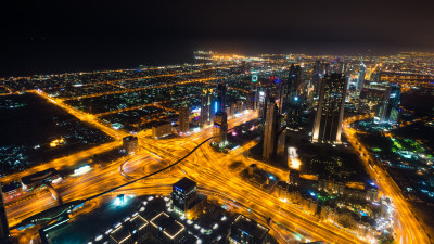 Dubai landscape by night