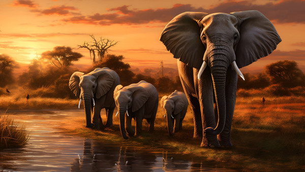 African savannah elephants