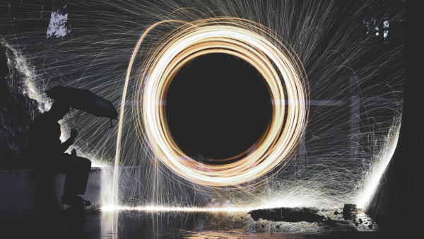 Steel wool. Light sparks