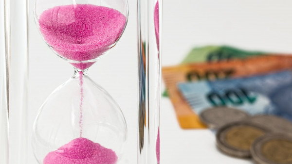 Hourglass. Time is money