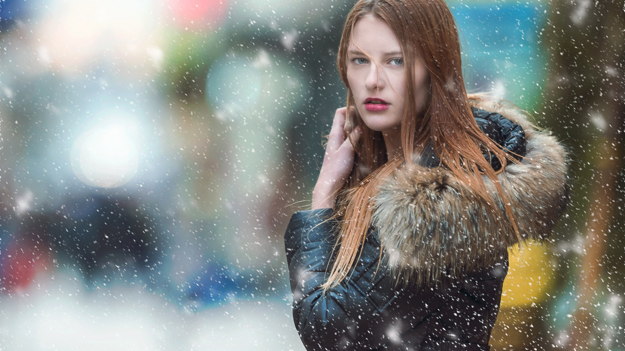 Blue eyes, model. fashion, portrait wallpaper 2560x1440