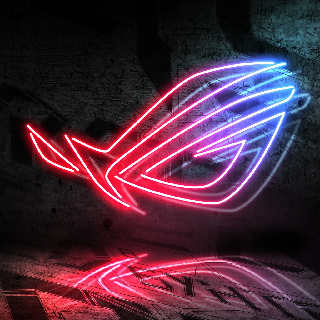 Asus ROG neon logo wallpaper 1024x1024