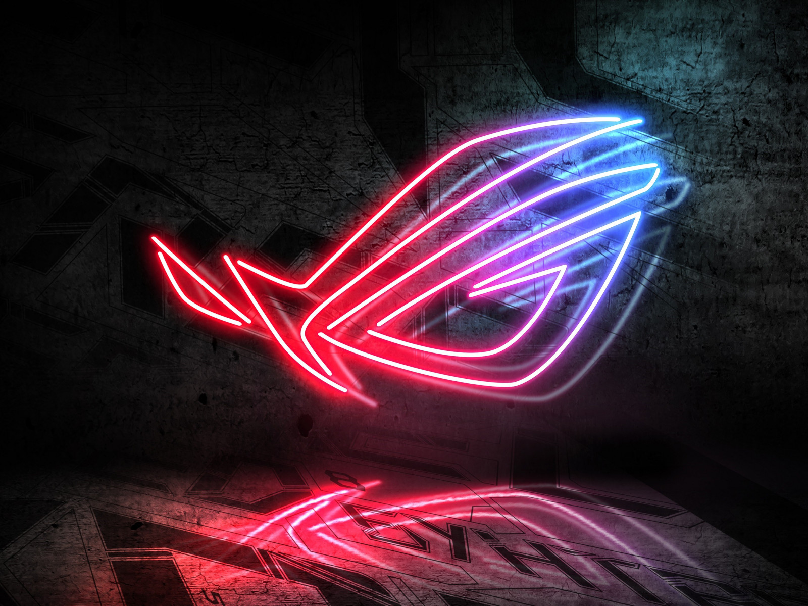 Asus ROG neon logo wallpaper 1600x1200