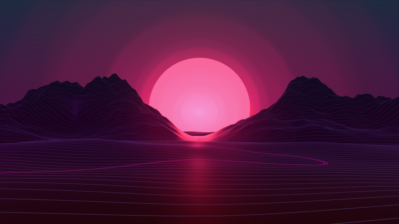 Neon sunset wallpaper 1280x720
