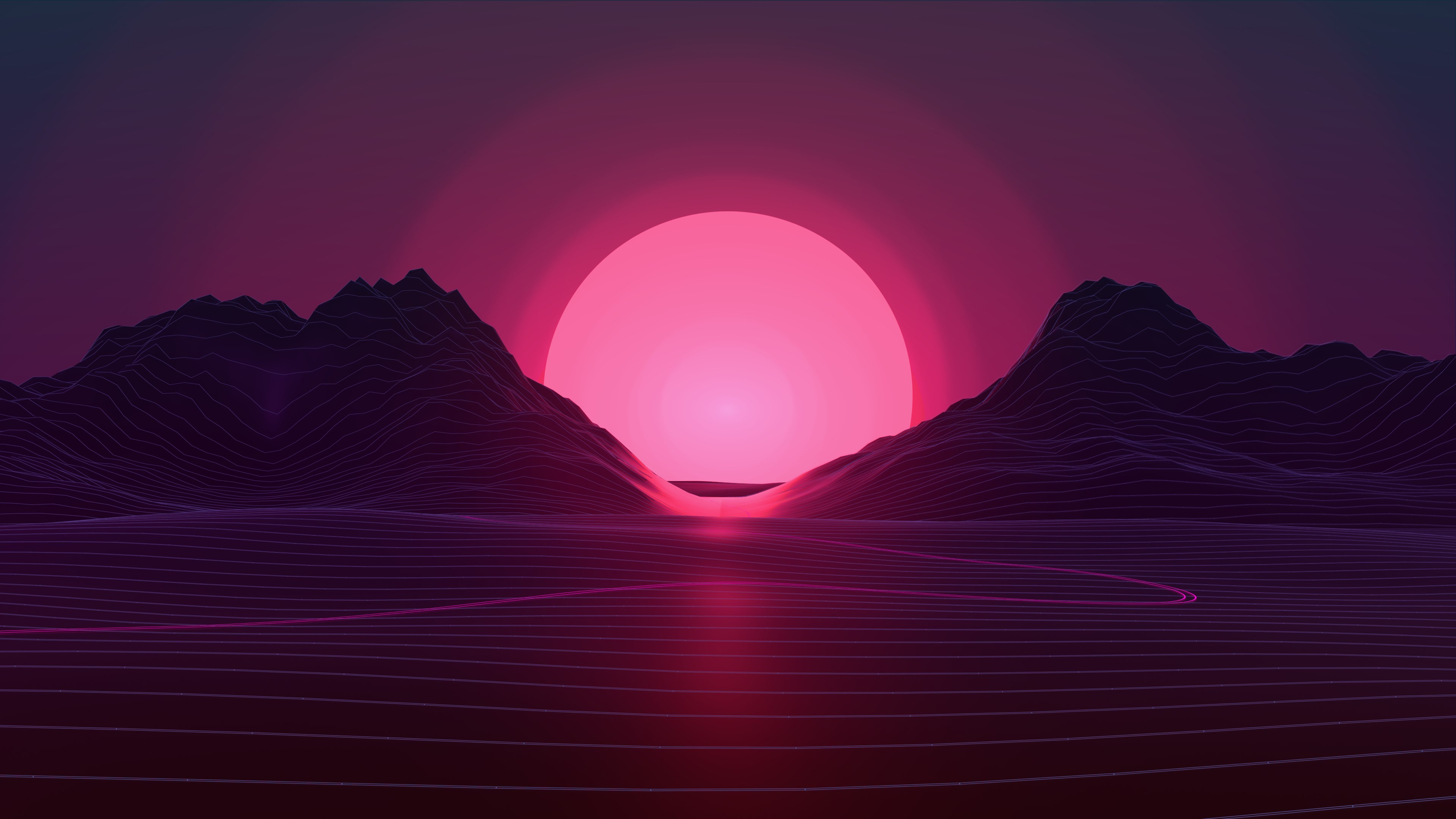 Neon sunset wallpaper 3840x2160