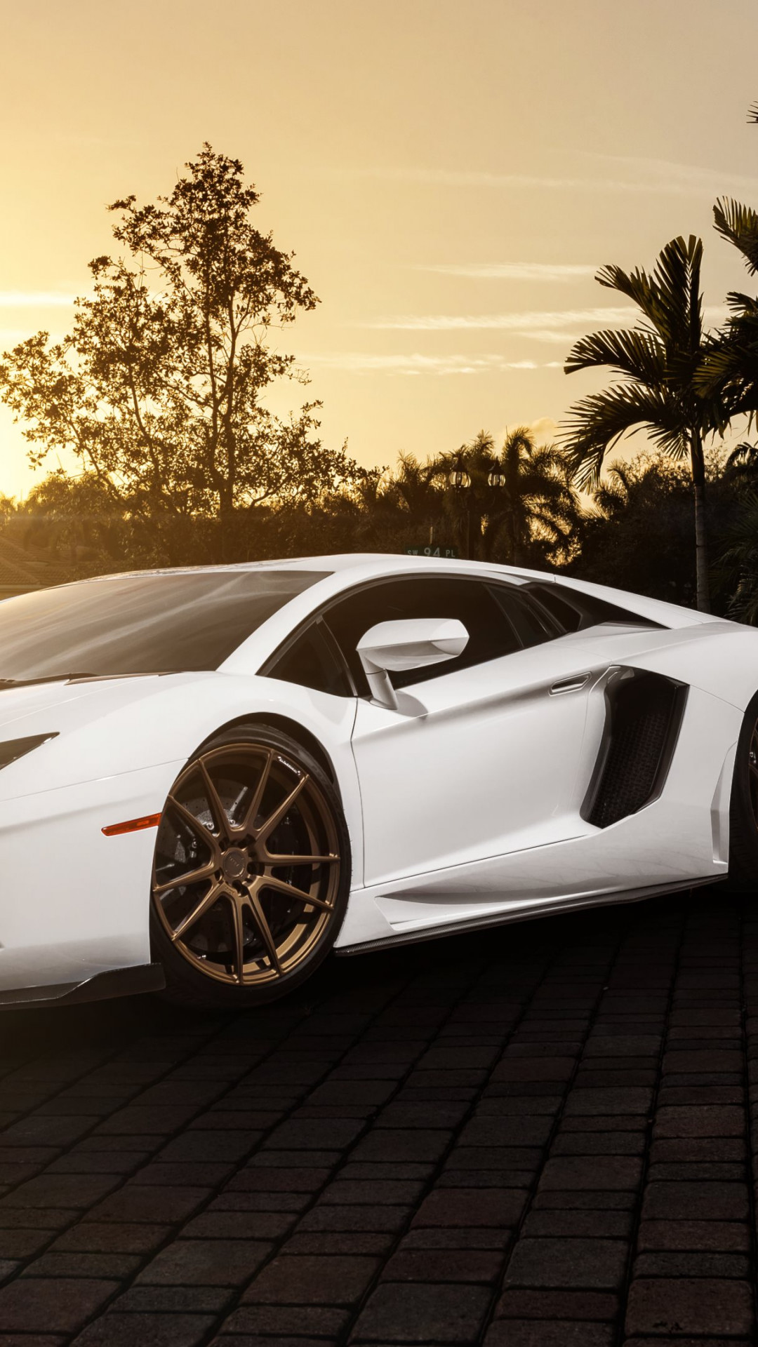 Lamborghini Aventador with ADV1 rims wallpaper 1080x1920